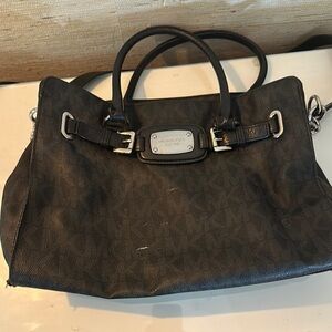 Michael Kors Vintage Black Satchel with Silver Hardware